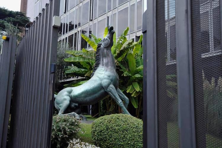 Cavallo della Rai a viale Mazzini - Fotogramma