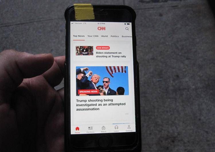 La notizia dell'attentato a Trump sulla Cnn - Fotogramma /Ipa