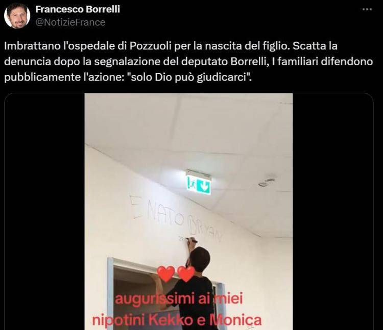 Pozzuoli, imbrattano muro ospedale per nascita di un bambino - Video