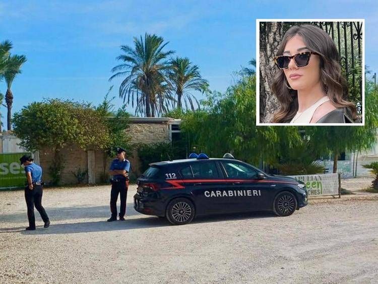 La vittima, Antonella Lopez (foto dalla sua pagina Facebook) e i carabinieri sul luogo della sparatoria (Fotogramma)