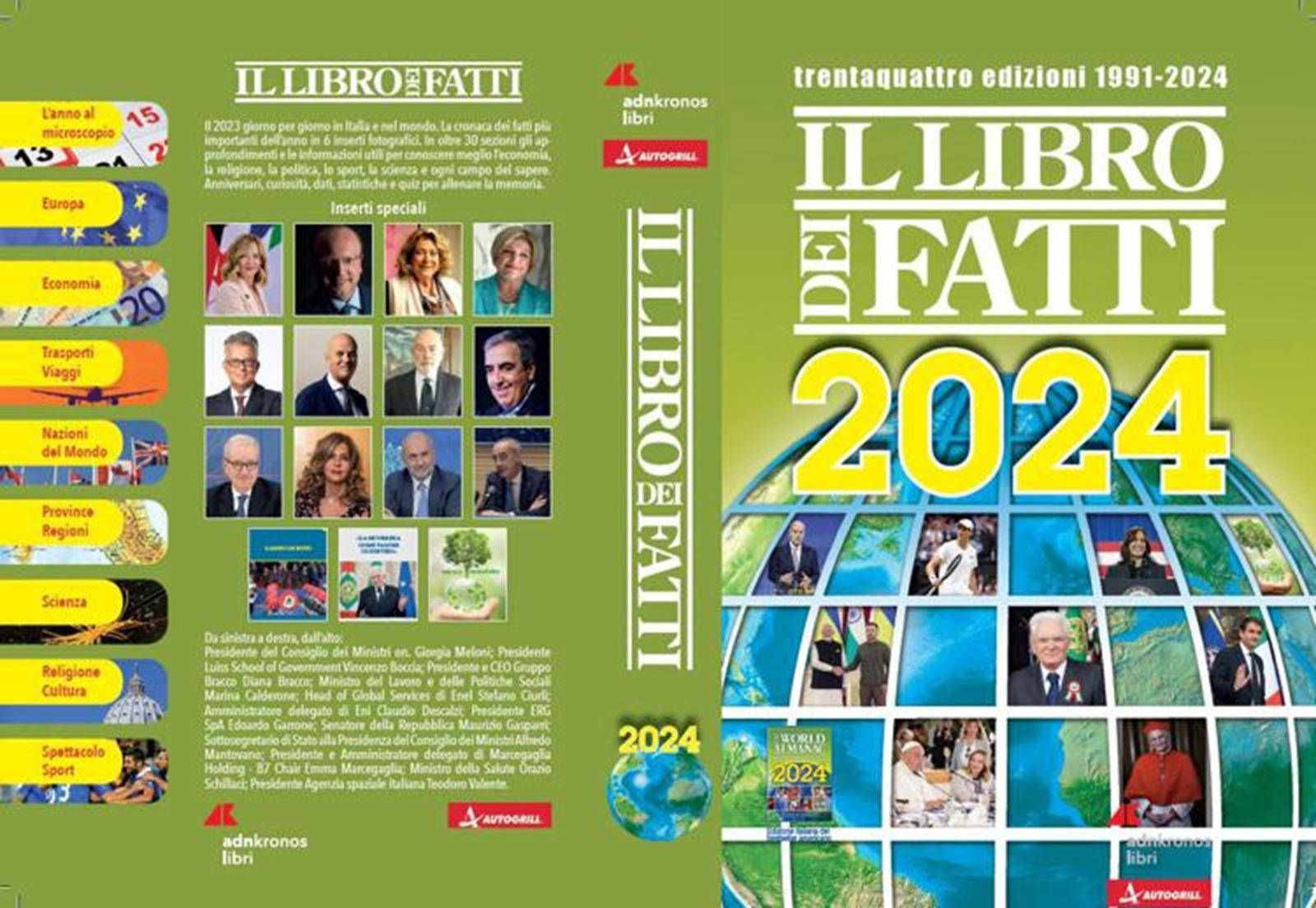 Adnkronos Gerçekler Kitabı 2024 kitapçılarda, çevrimiçi mağazalarda ve Autogrill'de