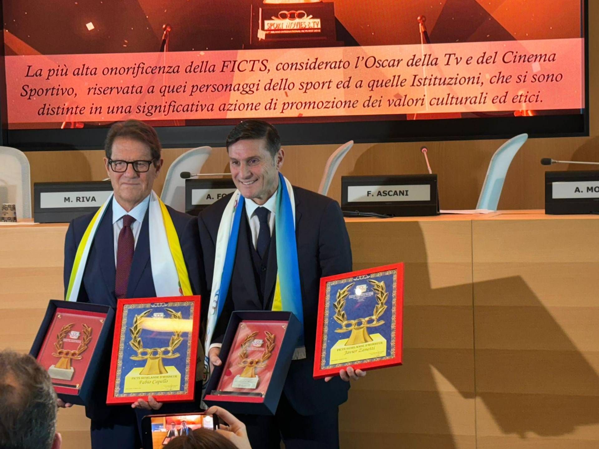 “TV ve spor sinemasının Oscar'ı” Zanetti ve Capello'ya gitti