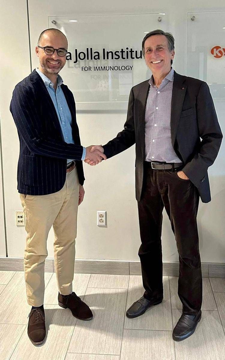 Il Rettore Link Carlo Alberto Giusti e il Professor Alessandro Sette, Direttore del La Jolla Institute