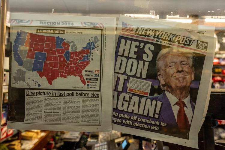 La prima pagina del Nyp all'indomani dell'elezione di Trump - Afp