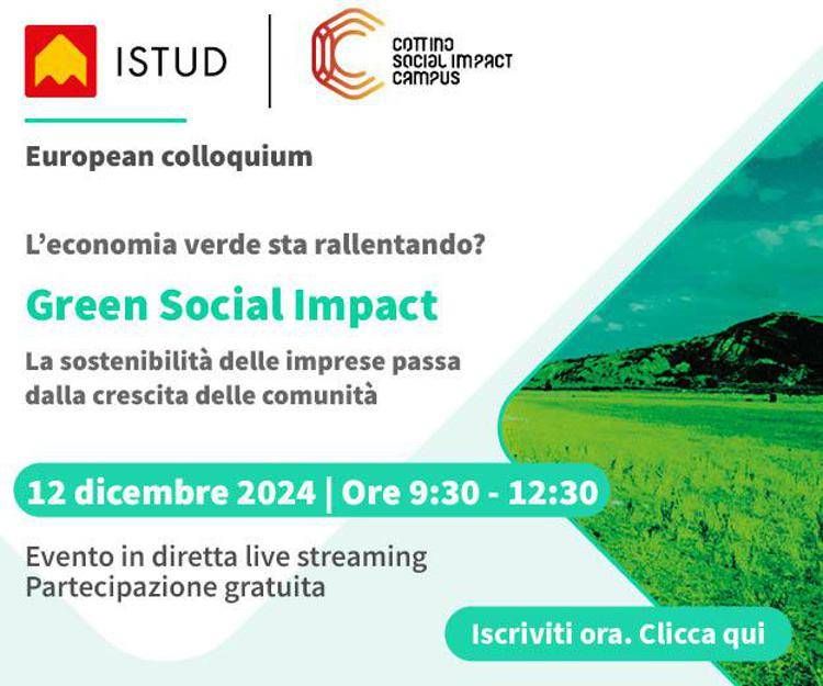 Imprese e comunità, il 12 dicembre l'evento Istud 'Green Social Impact'