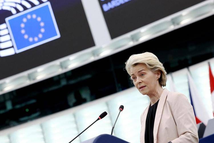 Ursula von der Leyen a Strasburgo - Afp