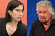 Elly Schlein e Beppe Grillo (Fotogramma)