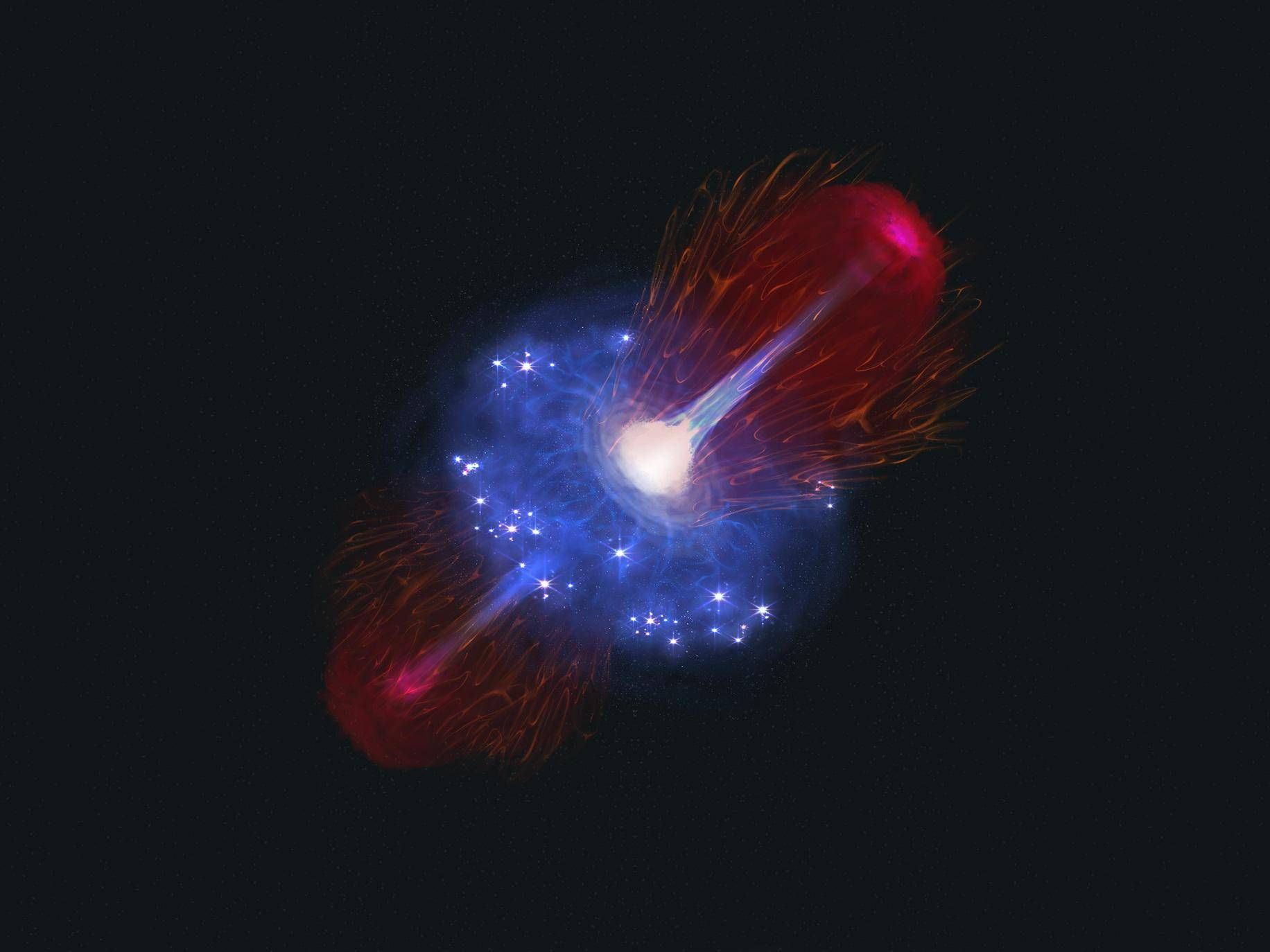 Space, ancient “dormant” supermassive black hole discovered