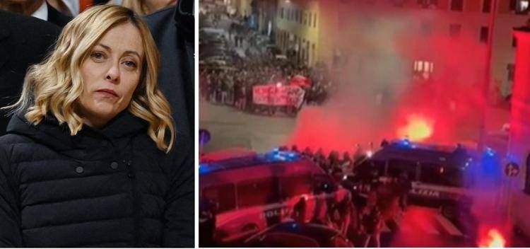Giorgia Meloni e gli scontri al corteo di Roma per Ramy Elgaml - Fotogramma /Ipa