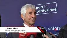 Rapporto Sport 2024, ministro Abodi: “Cresce consapevolezza di rappresentare successi sport sociale”