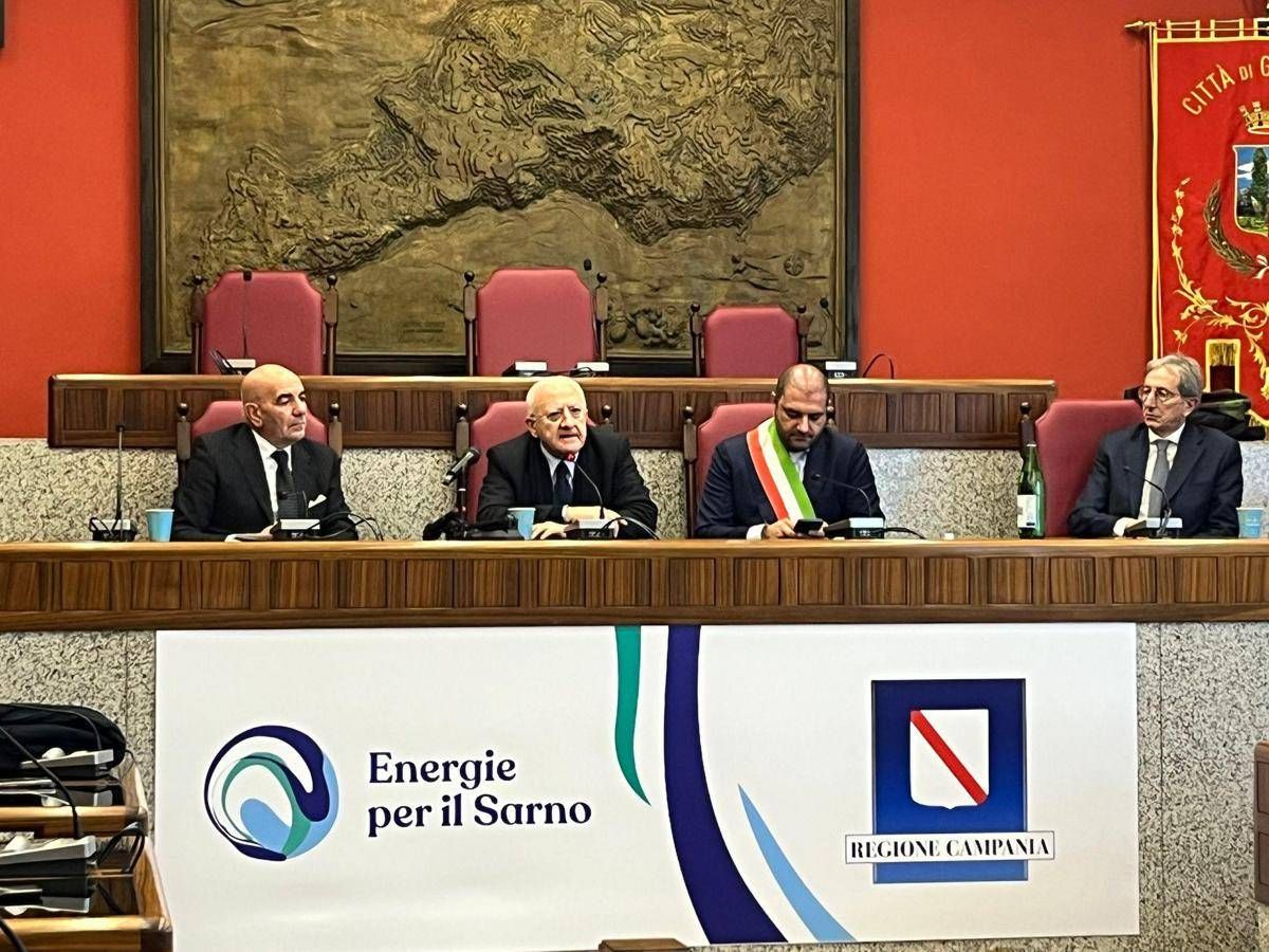 Inaugurato nuovo collettore fognario sul Sarno