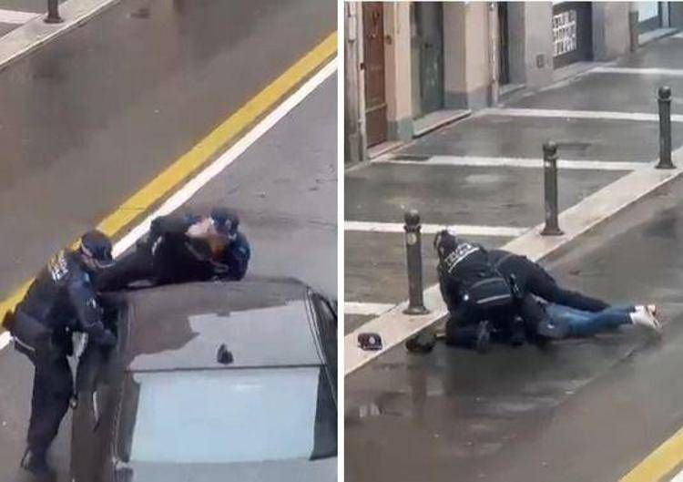 L'investimento dei vigili e l'uomo bloccato