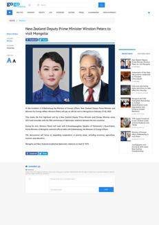 Mongolia: Visita ufficiale del Vice Primo Ministro neozelandese a Ulaanbaatar