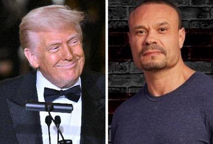 Donald Trump (Afp) e Dan Bongino (foto da X)