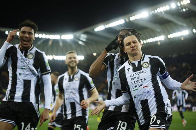 Udinese-Parma, Florian Thauvin esulta dopo il gol - Fotogramma /Ipa