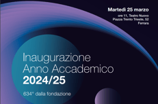 Università: UniFe inaugura l'anno accademico il 25 marzo