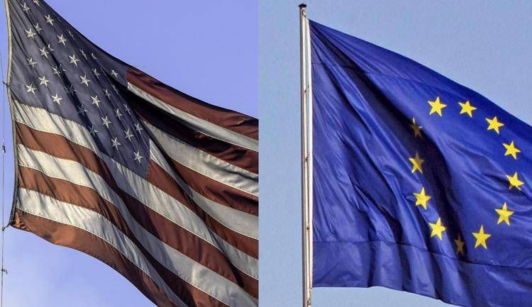 Bandiere Usa e Ue (Fotogramma/Ipa)