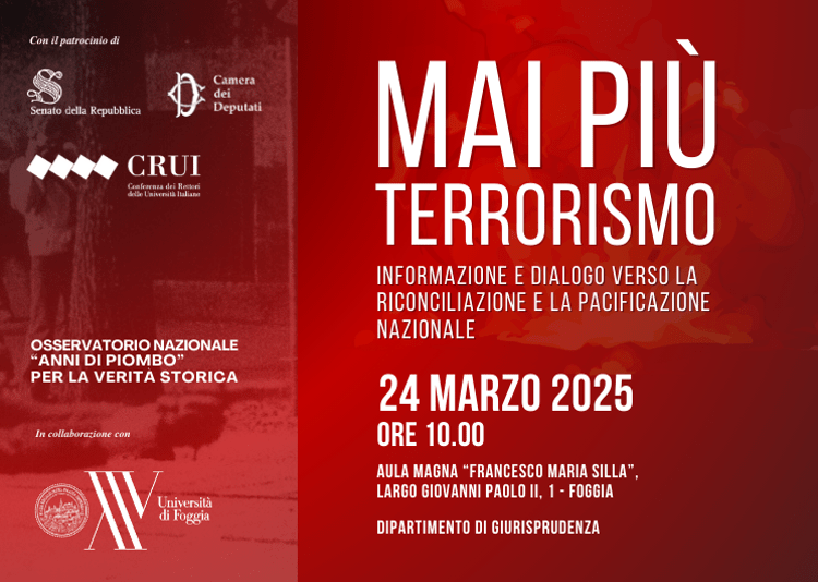 Convegno sul terrorismo all' Università di Foggia, Rettore: 