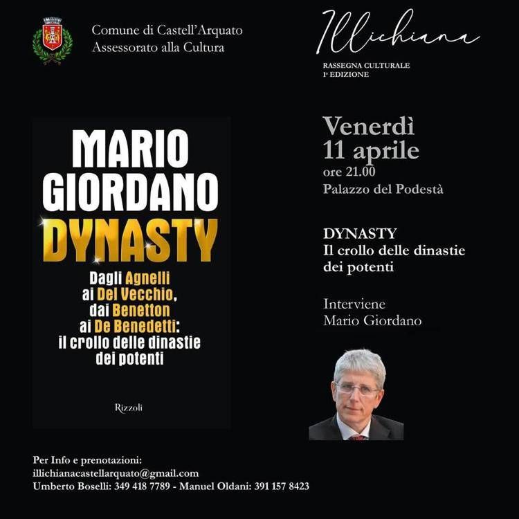 Festival, a Illichiana Mario Giordano presenta il suo 'Dynasty'