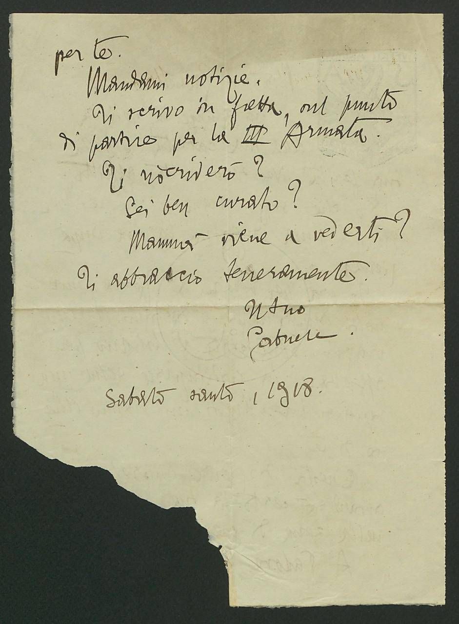 D'Anunzio, Vittoriale'de oğlu Gabriellino'ya yayınlanmamış 15 mektup