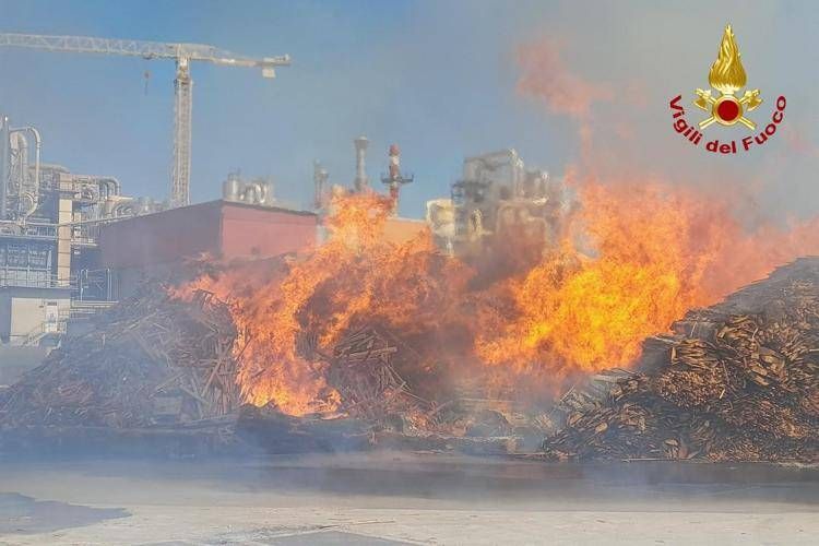 L'incendio a Bicinicco 