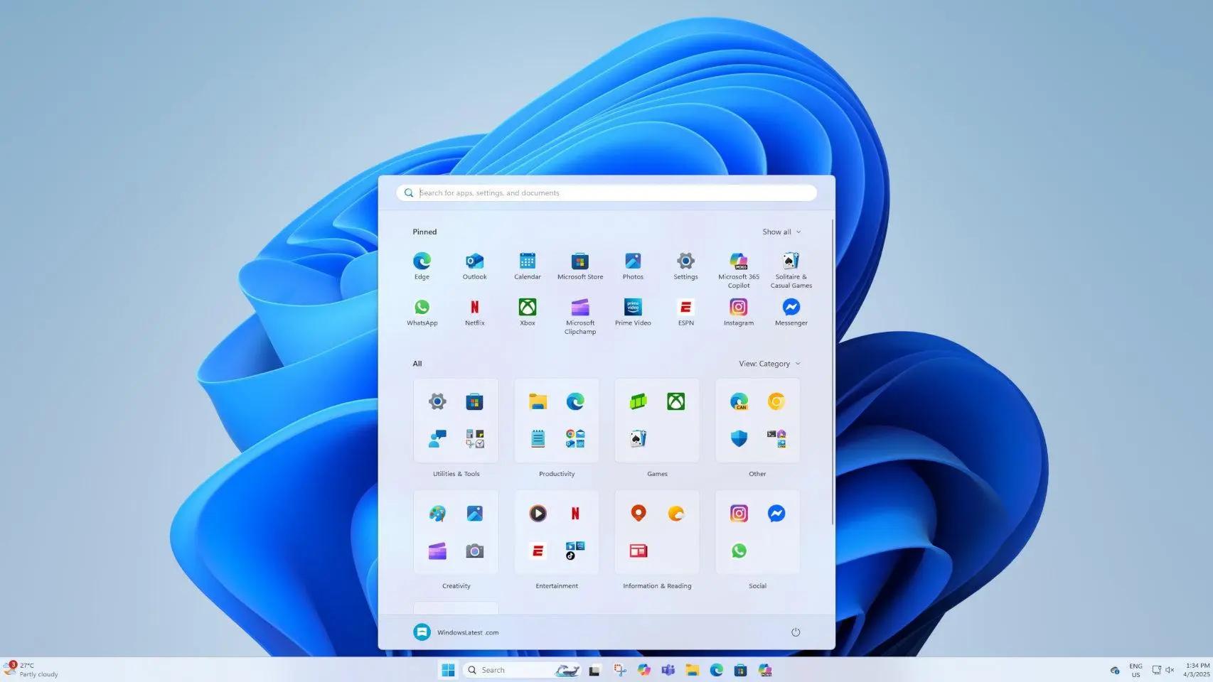 Windows 11'in Başlangıç ​​Menüsü için Yeni Tasarım: Daha Fazla Alan ve Özelleştirme