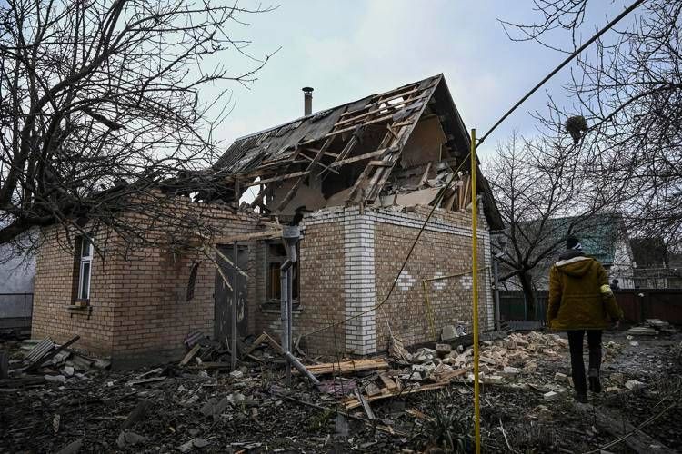 Macerie in Ucraina dopo un attacco russo - Afp