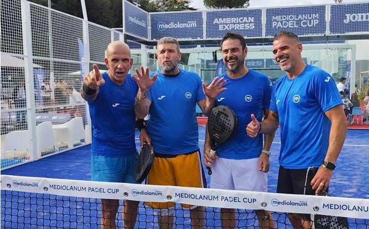 L'altro derby di Roma, sfida a padel tra stelle del calcio, Candela e Perrotta contro Marcolin e Di Canio