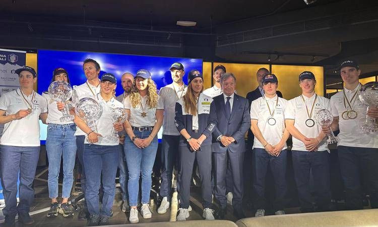 I campioni azzurri al media day organizzato a Milano dalla Fisi
