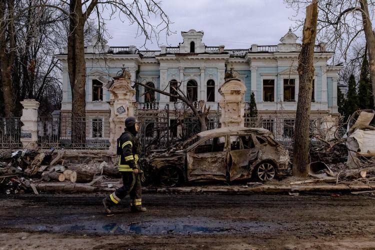 Macerie a Sumy - Afp