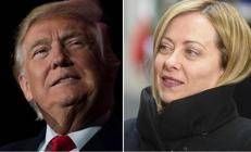 Donald Trump e Giorgia Meloni - Afp