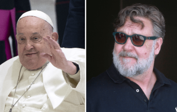 Papa Francesco e Russell Crowe - Fotogramma/IPA