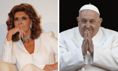 Sophia Loren e Papa Francesco - Ipa