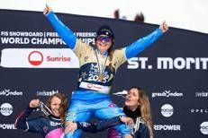 Michela Moioli dopo l'oro conquistato ai Mondiali di Engadina - Credits: Miha Matavz/Fis