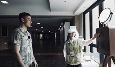 Moroccan youth Aymene engaged with the 