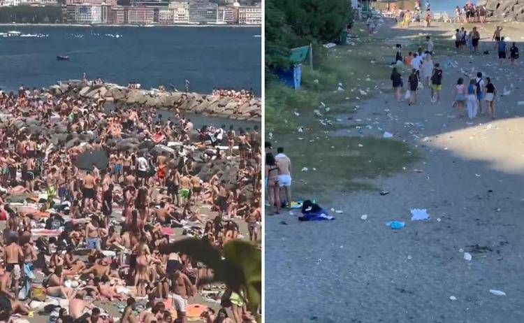 Napoli, assalto alle spiagge: prima la folla, poi i rifiuti - Video