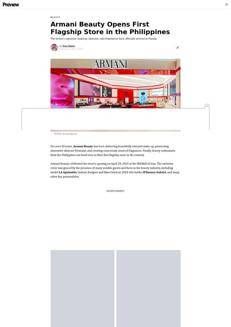 Philippines: Armani Beauty Opens First Flagship Store in Manila