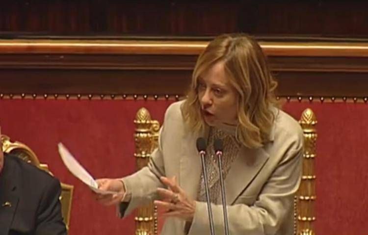 Giorgia Meloni oggi in Senato