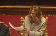 Giorgia Meloni oggi in Senato