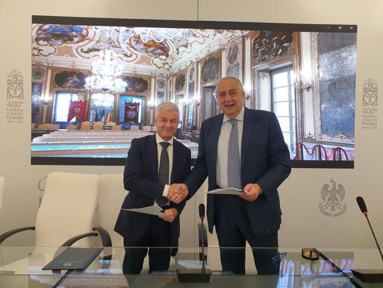 Il rettore Massimo Midiri e il sindaco Roberto Lagalla