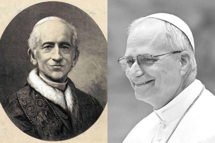 Papa Leone XIII e  l'attuale pontefice  Leone XIV