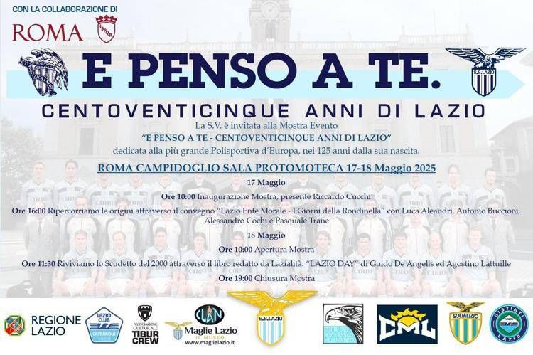 Mostra S.S. Lazio 'E penso a te' per i centoventicinque anni