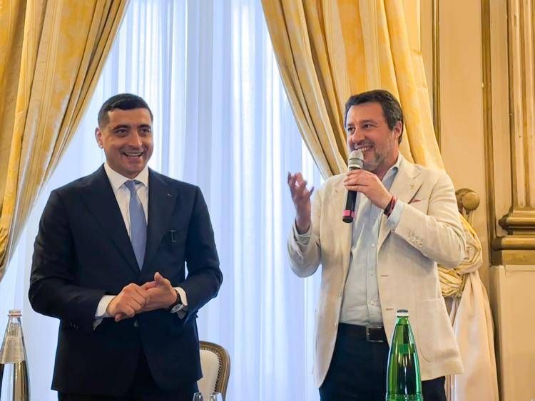 George Simion e Matteo Salvini a Roma