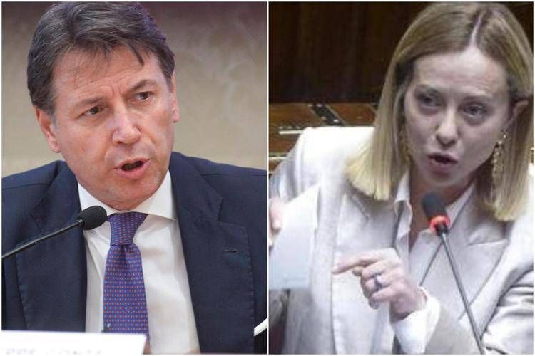 Meloni-Conte, scontro sulle armi: "Da premier era altro Giuseppi". Replica: "Ha tradito l'Italia"