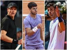 Sinner, Alcaraz e Musetti - Ipa/Fotogramma