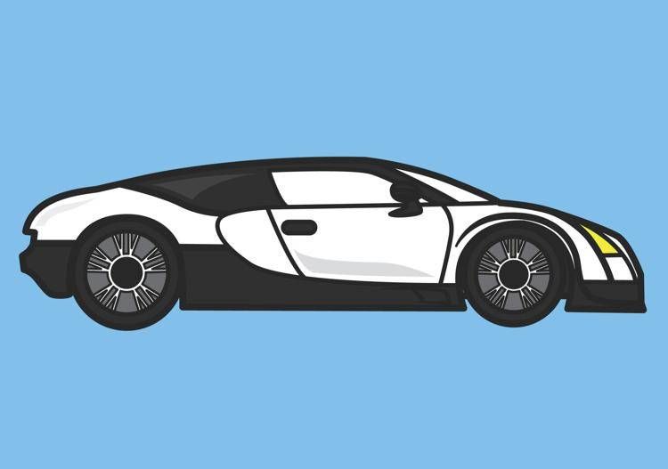 Disegno di un'auto in volo - 

