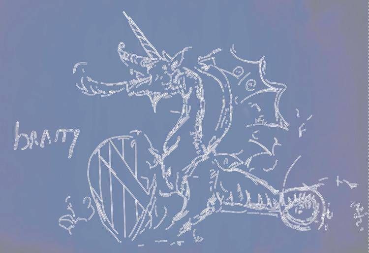  (Ricostruzione a tracciati del disegno di Drago Unicorno)