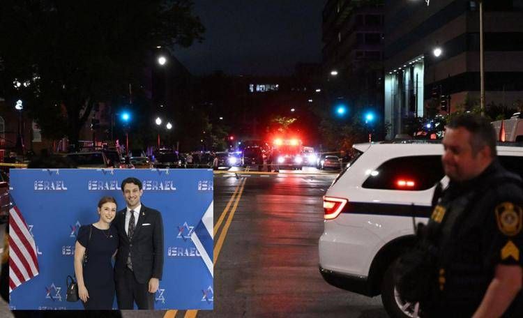 Il luogo della sparatoria e, nel riquadro, le due vittime - (Afp)