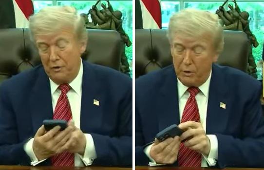 Trump ve rahatsız eden telefonun videosu. Sürpriz, bu onun