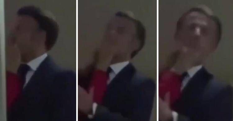 Il momento in cui le mani della premiere dame respingono il viso di Macron - Video @RMCInfo